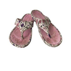 Floral WOMENS SIZE 8.5 Pink & White Sandals With Ergonomic Design